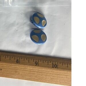 Oval Blue Beads with Tan Speckles Crafting Jewelry Making Supplies‎ Lot 2